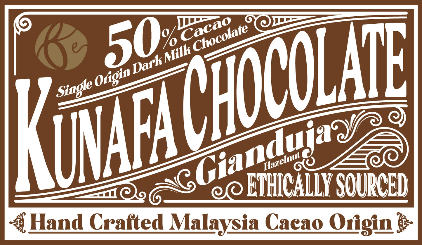 50% Dark Milk Hazelnut Kunafa Chocolate