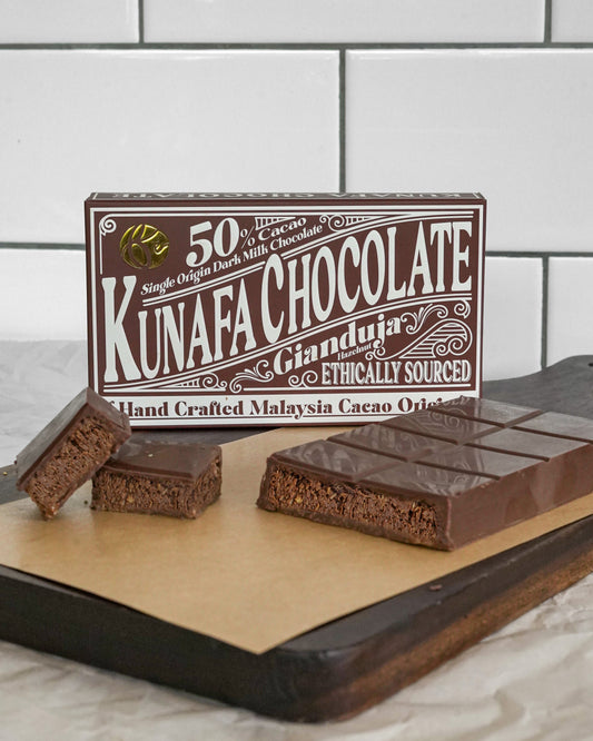 50% Dark Milk Hazelnut Kunafa Chocolate