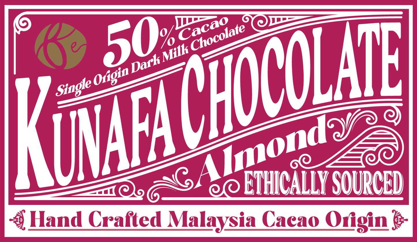 50% Dark Milk Almond Kunafa Chocolate