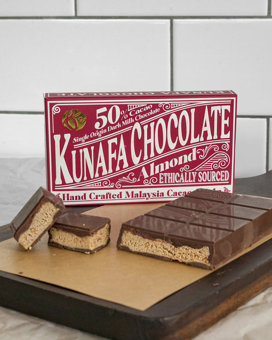 50% Dark Milk Almond Kunafa Chocolate