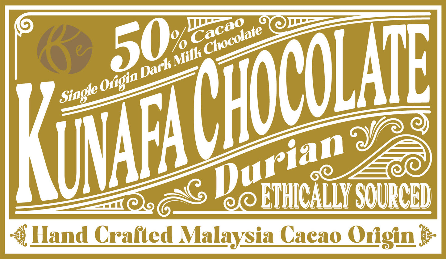 50% Dark Milk Durian Kunafa Chocolate