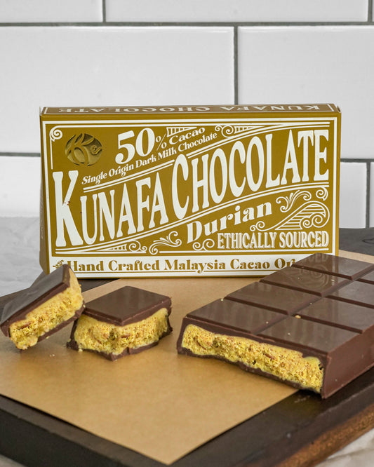 50% Dark Milk Durian Kunafa Chocolate