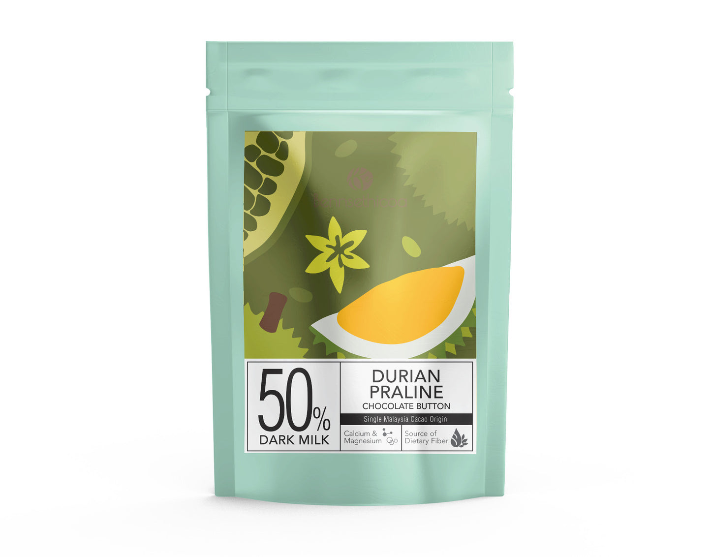 Bennsethicoa 50% Dark Milk Durian Praline Chocolate Buttons