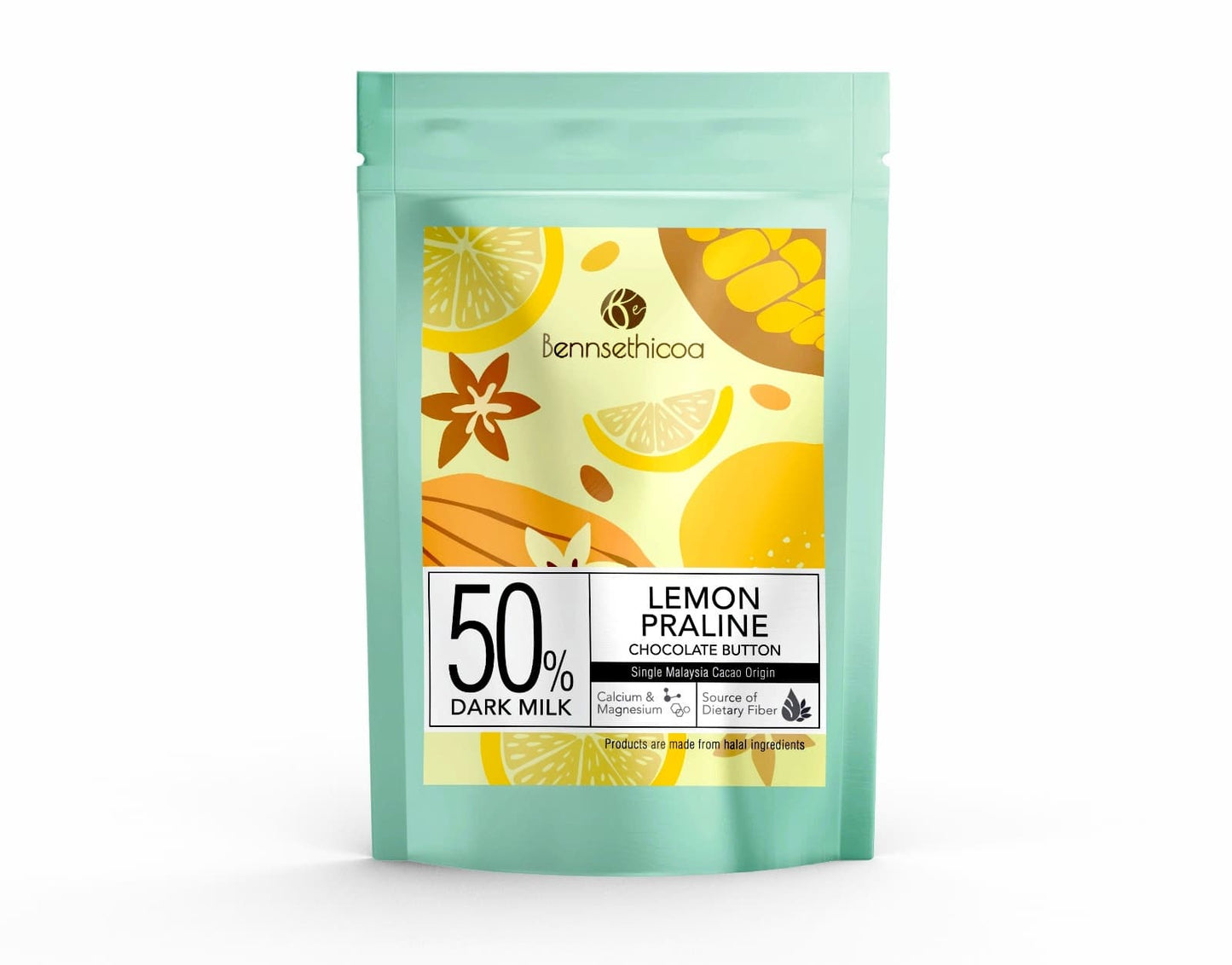 50% Dark Milk Lemon Praline Chocolate Buttons