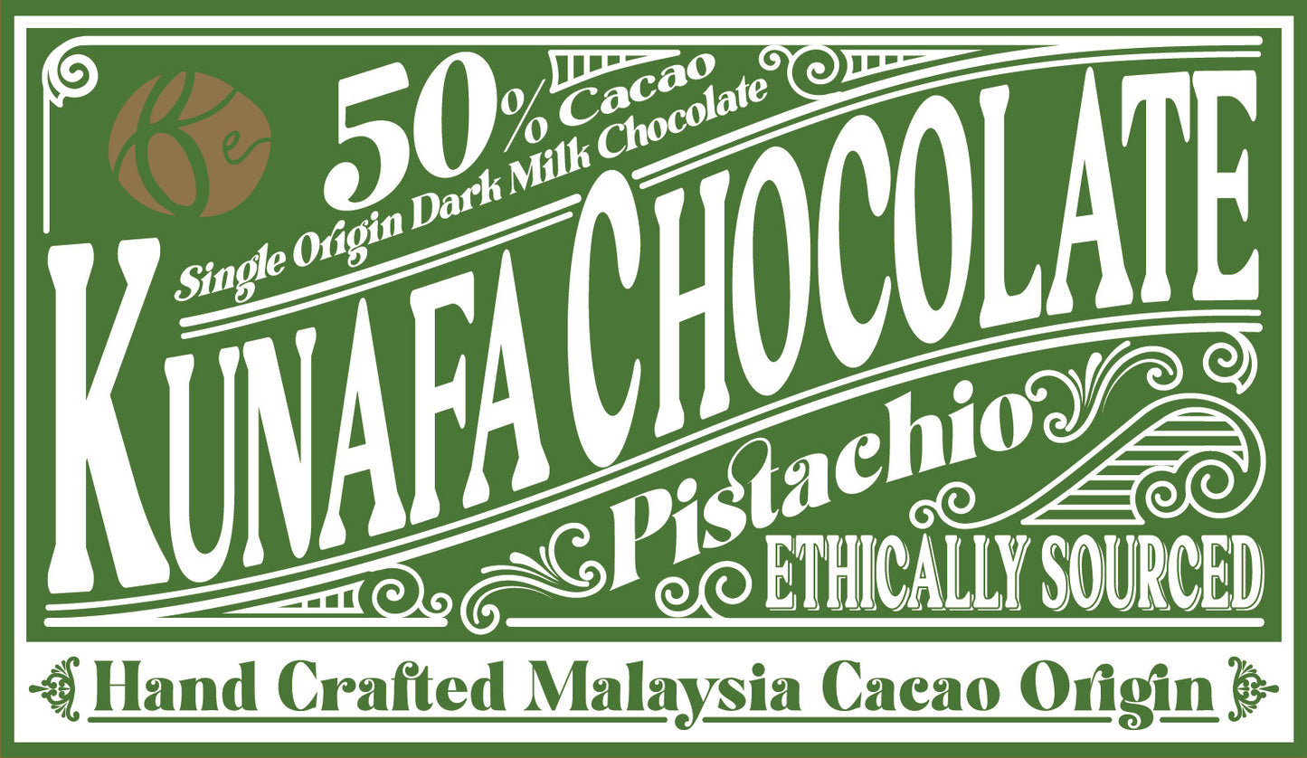 50% Dark Milk Pistachio Kunafa Chocolate