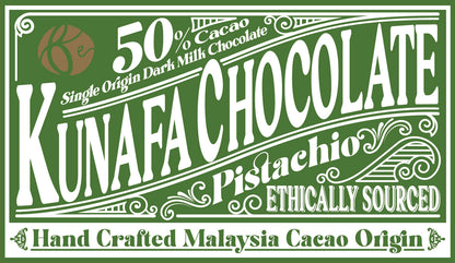 50% Dark Milk Pistachio Kunafa Chocolate