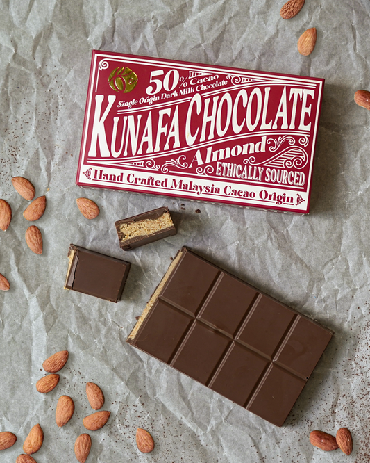 50% Dark Milk Almond Kunafa Chocolate