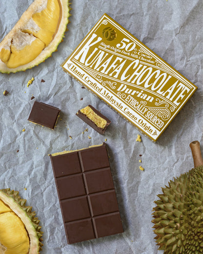 50% Dark Milk Durian Kunafa Chocolate
