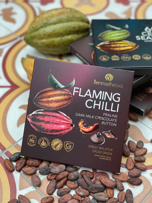 50% Dark Milk Flaming Chilli Praline Chocolate