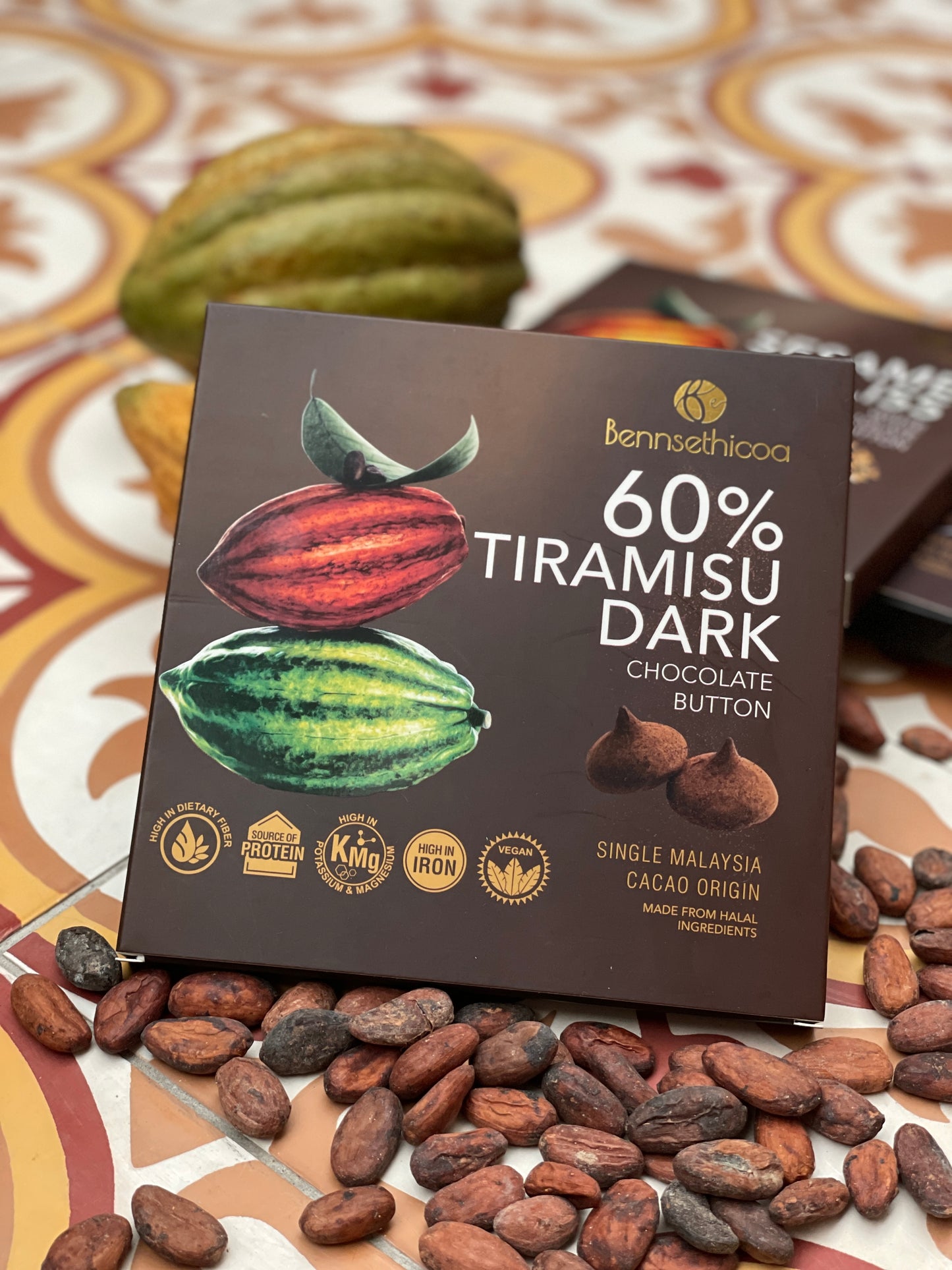 60% Tiramisu Dark Chocolate Button